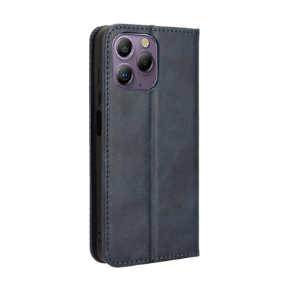 For Blackview A96 Magnetic Buckle Retro Texture Leather Phone Case(Blue) - More Brand by buy2fix | Online Shopping UK | buy2fix