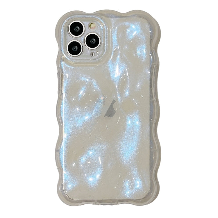 For iPhone 16 Pro Max Wave Bubbles TPU Phone Case(Clear Glitter Blue) - iPhone 16 Pro Max Cases by buy2fix | Online Shopping UK | buy2fix