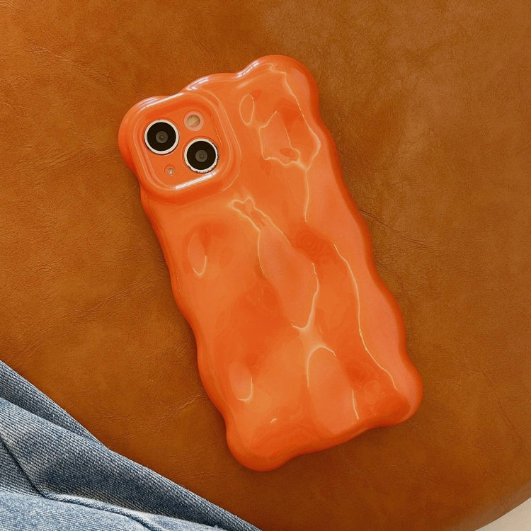 For iPhone 16 Plus Wave Bubbles TPU Phone Case(Pearlescent Orange) - iPhone 16 Plus Cases by buy2fix | Online Shopping UK | buy2fix