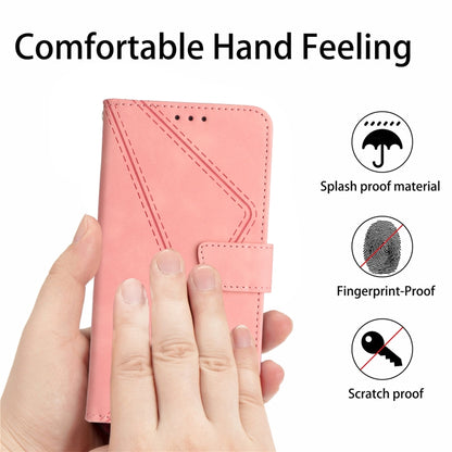 For Google Pixel 9 Pro Stitching Embossed Leather Phone Case(Pink) - Google Cases by buy2fix | Online Shopping UK | buy2fix