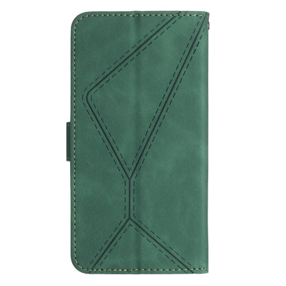 For Samsung Galaxy A15 Stitching Embossed Leather Phone Case(Green) - Galaxy Phone Cases by buy2fix | Online Shopping UK | buy2fix