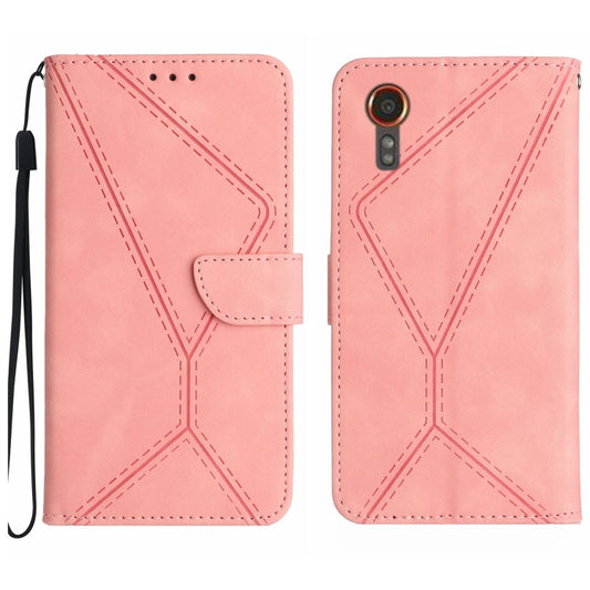 For Samsung Galaxy Xcover 7 5G Stitching Embossed Leather Phone Case(Pink) - Galaxy Phone Cases by buy2fix | Online Shopping UK | buy2fix