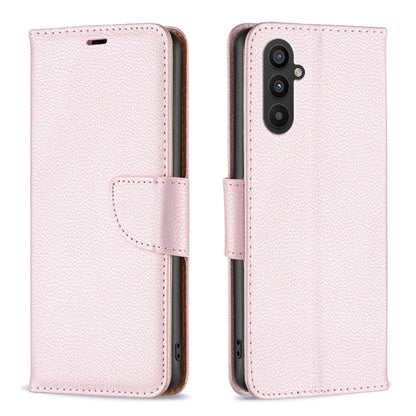 For Samsung Galaxy A25 5G Litchi Texture Pure Color Flip Leather Phone Case(Rose Gold) - Galaxy Phone Cases by buy2fix | Online Shopping UK | buy2fix