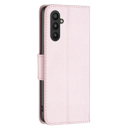 For Samsung Galaxy A25 5G Litchi Texture Pure Color Flip Leather Phone Case(Rose Gold) - Galaxy Phone Cases by buy2fix | Online Shopping UK | buy2fix