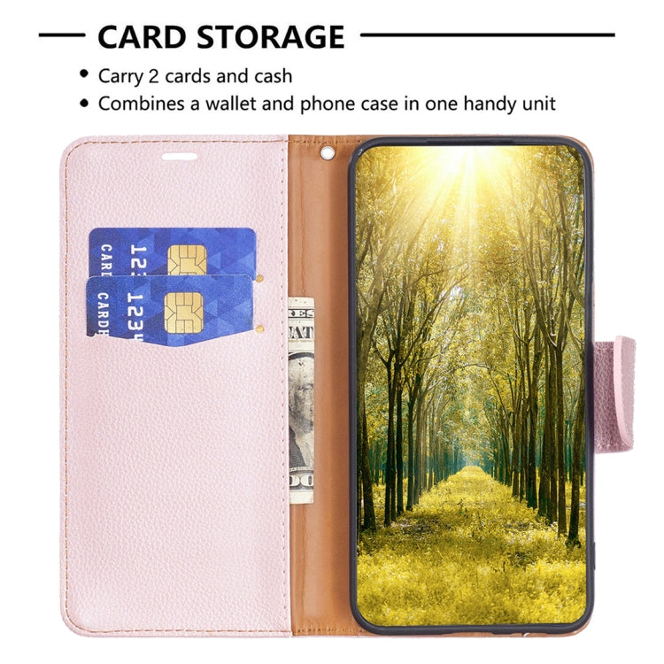 For Samsung Galaxy S24 5G Litchi Texture Pure Color Flip Leather Phone Case(Rose Gold) - Galaxy S24 5G Cases by buy2fix | Online Shopping UK | buy2fix