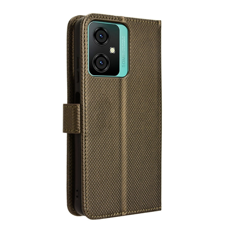 For Blackview Oscal C70 Diamond Texture Leather Phone Case(Brown) - More Brand by buy2fix | Online Shopping UK | buy2fix