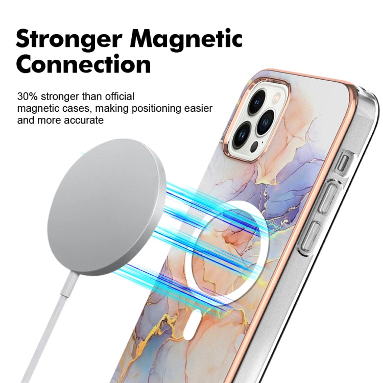 For iPhone 15 Pro Max Marble Pattern Dual-side IMD Magsafe TPU Phone Case(White Marble) - iPhone 15 Pro Max Cases by buy2fix | Online Shopping UK | buy2fix