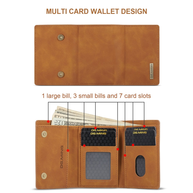 For Sony Xperia 1 VI DG.MING M1 Series 3-Fold Multi Card Wallet + Magnetic Phone Case(Brown) - Sony Cases by DG.MING | Online Shopping UK | buy2fix