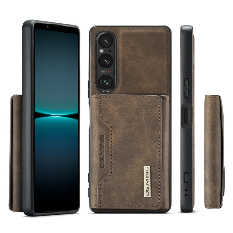 For Sony Xperia 1 V DG.MING M2 Series 3-Fold Multi Card Bag + Magnetic Phone Case(Coffee) - Sony Cases by DG.MING | Online Shopping UK | buy2fix