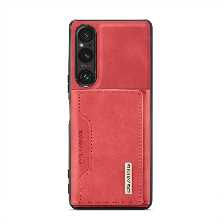 For Sony Xperia 1 V DG.MING M2 Series 3-Fold Multi Card Bag + Magnetic Phone Case(Red) - Sony Cases by DG.MING | Online Shopping UK | buy2fix