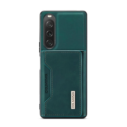 For Sony Xperia 10 V DG.MING M2 Series 3-Fold Multi Card Bag + Magnetic Phone Case(Green) - Sony Cases by DG.MING | Online Shopping UK | buy2fix