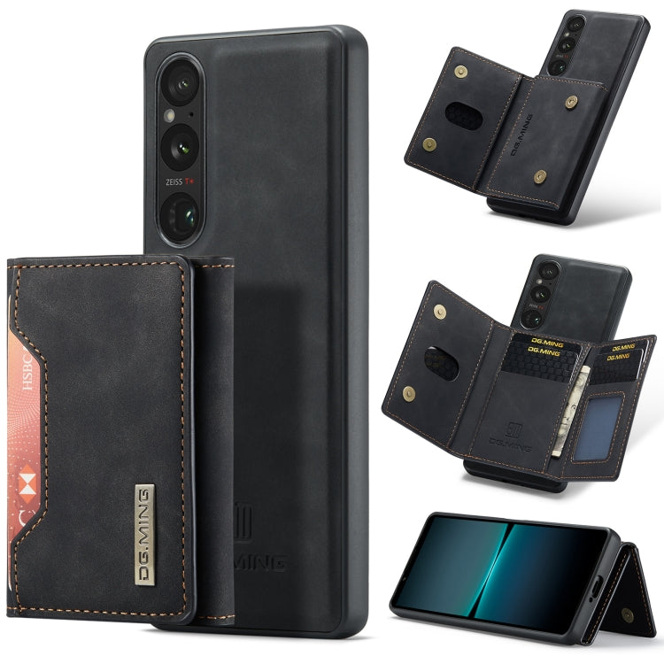 For Sony Xperia 1 VI DG.MING M2 Series 3-Fold Multi Card Bag + Magnetic Phone Case(Black) - Sony Cases by DG.MING | Online Shopping UK | buy2fix