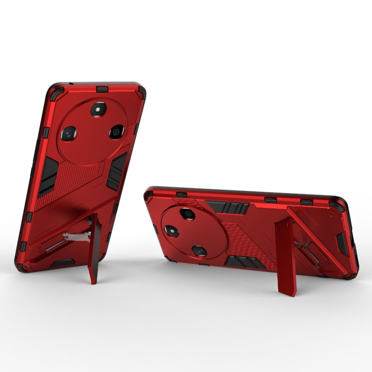 For Honor X50 5G Global / X9B Punk Armor 2 in 1 PC + TPU Phone Case with Holder(Red) - Honor Cases by buy2fix | Online Shopping UK | buy2fix