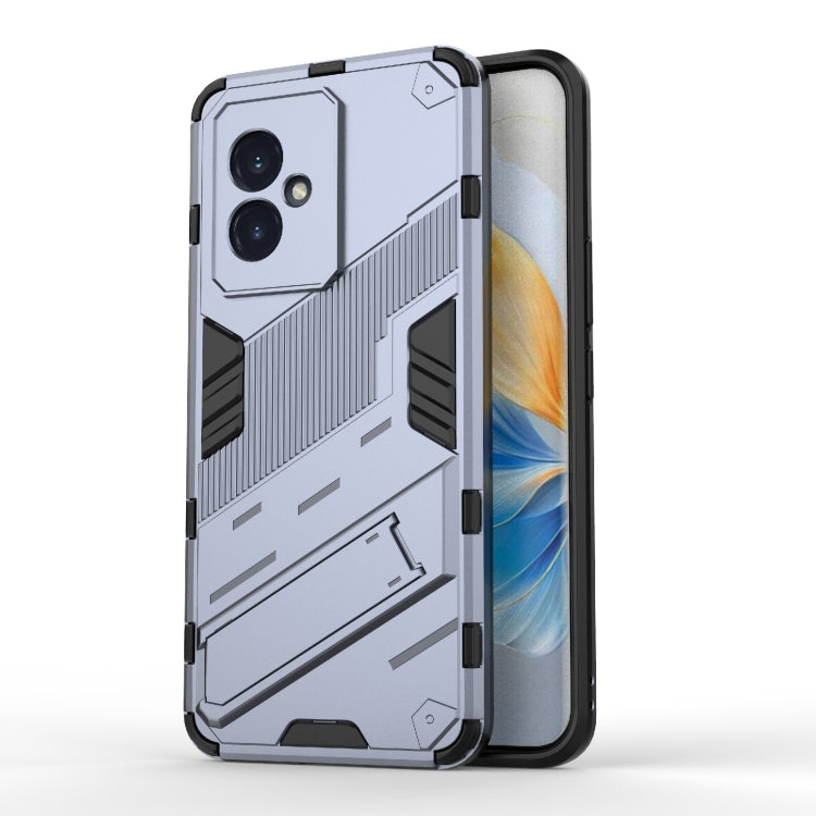 For Honor 100 5G Punk Armor 2 in 1 PC + TPU Phone Case with Holder(Grey) - Honor Cases by buy2fix | Online Shopping UK | buy2fix