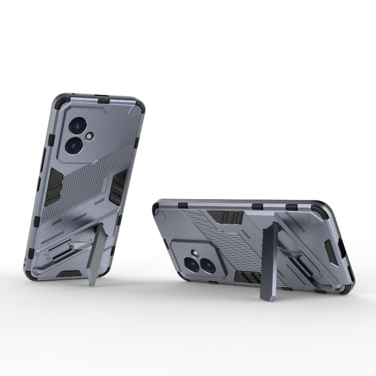 For Honor 100 5G Punk Armor 2 in 1 PC + TPU Phone Case with Holder(Grey) - Honor Cases by buy2fix | Online Shopping UK | buy2fix