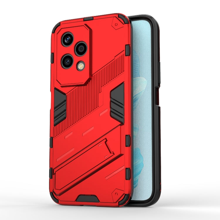 For Honor 200 Lite Global Punk Armor 2 in 1 PC + TPU Phone Case with Holder(Red) - Honor Cases by buy2fix | Online Shopping UK | buy2fix