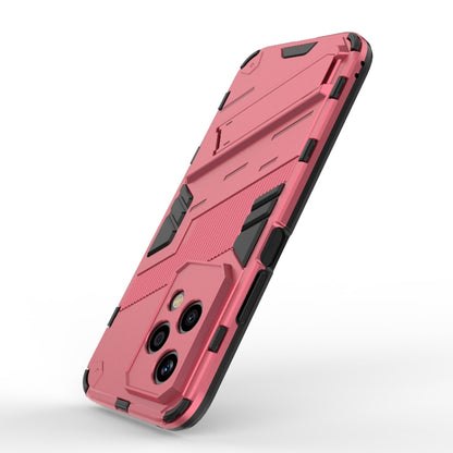 For Honor 200 Lite Global Punk Armor 2 in 1 PC + TPU Phone Case with Holder(Light Red) - Honor Cases by buy2fix | Online Shopping UK | buy2fix