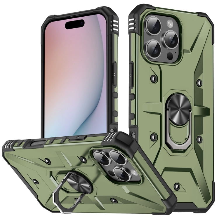 For iPhone 16 Pro Max Ring Holder Phone Case(Army Green) - iPhone 16 Pro Max Cases by buy2fix | Online Shopping UK | buy2fix