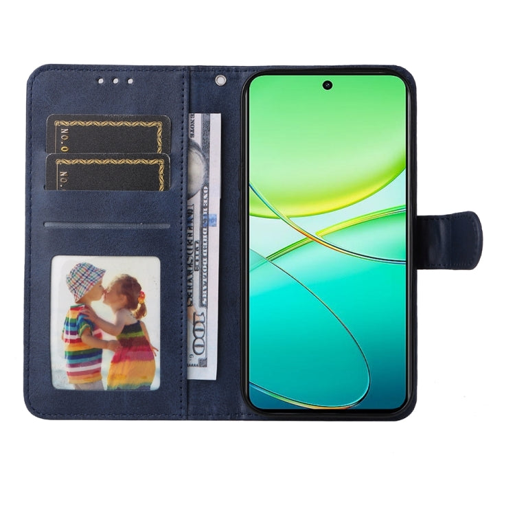 For vivo Y38 5G / T3x 5G Global Classic Calf Texture Flip Leather Phone Case(Blue) - vivo Cases by buy2fix | Online Shopping UK | buy2fix