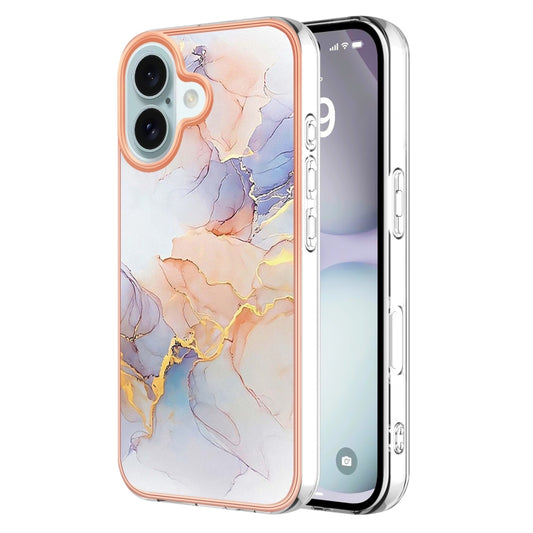 For iPhone 16 Plus Electroplating Pattern IMD TPU Shockproof Case(Milky Way White Marble) - iPhone 16 Plus Cases by buy2fix | Online Shopping UK | buy2fix