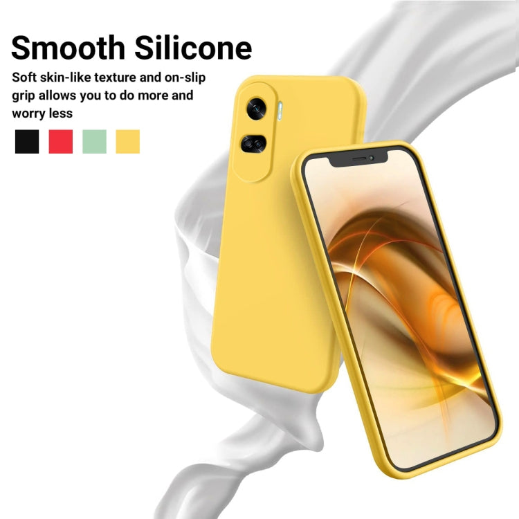 For Honor 90 Lite / X50i Pure Color Liquid Silicone Shockproof Phone Case(Yellow) - Honor Cases by buy2fix | Online Shopping UK | buy2fix