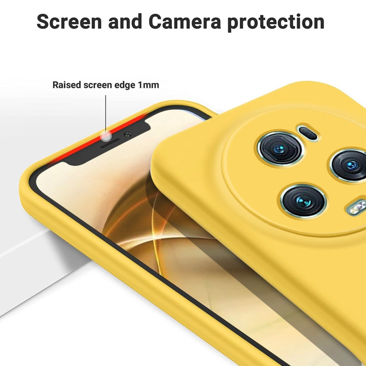 For Honor Magic5 Pro Pure Color Liquid Silicone Shockproof Phone Case(Yellow) - Honor Cases by buy2fix | Online Shopping UK | buy2fix