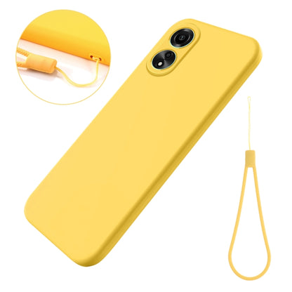 For Honor X5 Plus Pure Color Liquid Silicone Shockproof Phone Case(Yellow) - Honor Cases by buy2fix | Online Shopping UK | buy2fix