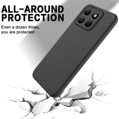 For Honor X8b Pure Color Liquid Silicone Shockproof Phone Case(Black) - Honor Cases by buy2fix | Online Shopping UK | buy2fix