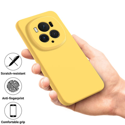 For Honor Magic6 Pro Pure Color Liquid Silicone Shockproof Phone Case(Yellow) - Honor Cases by buy2fix | Online Shopping UK | buy2fix