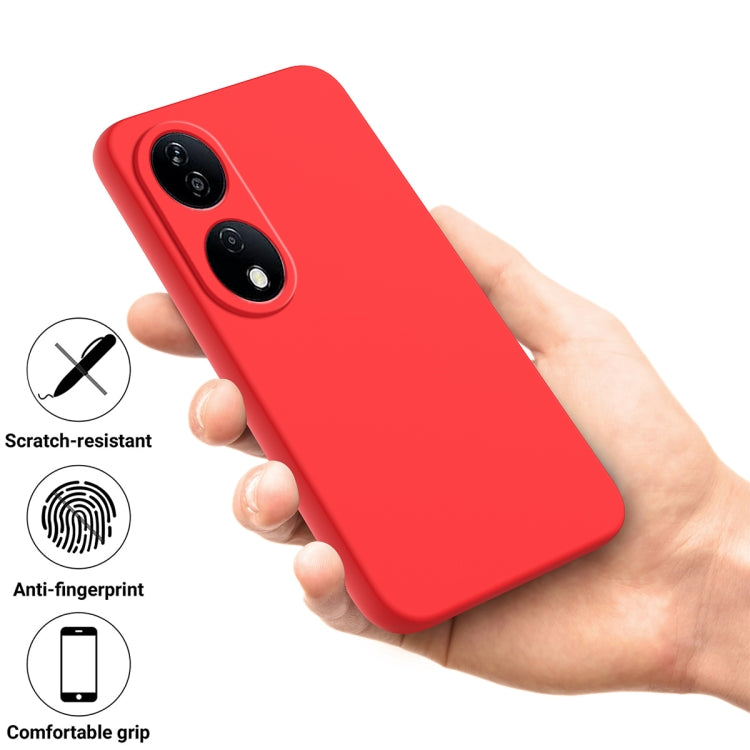 For Honor 90 Smart Pure Color Liquid Silicone Shockproof Phone Case(Red) - Honor Cases by buy2fix | Online Shopping UK | buy2fix