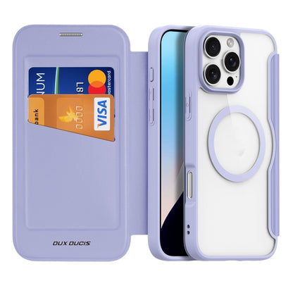 For iPhone 16 Pro DUX DUCIS Skin X Pro Series Magsafe PC + TPU Phone Leather Case(Purple) - iPhone 16 Pro Cases by DUX DUCIS | Online Shopping UK | buy2fix