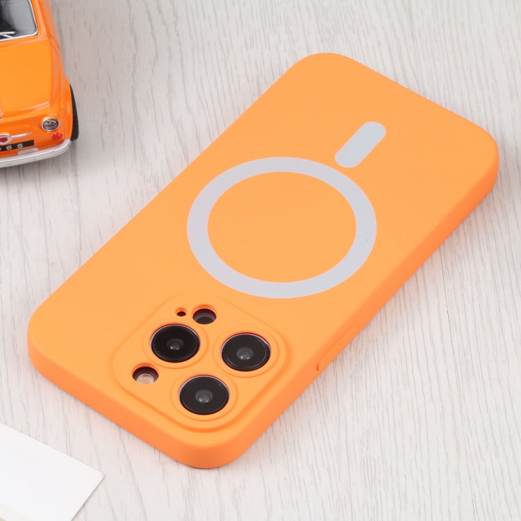 For iPhone 16 Liquid Silicone Magsafe Phone Case(Orange) - iPhone 16 Cases by buy2fix | Online Shopping UK | buy2fix