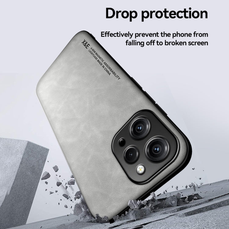 For Xiaomi 14 Pro Skin Feel Magnetic Leather Back Phone Case(Light Grey) - 14 Pro Cases by buy2fix | Online Shopping UK | buy2fix