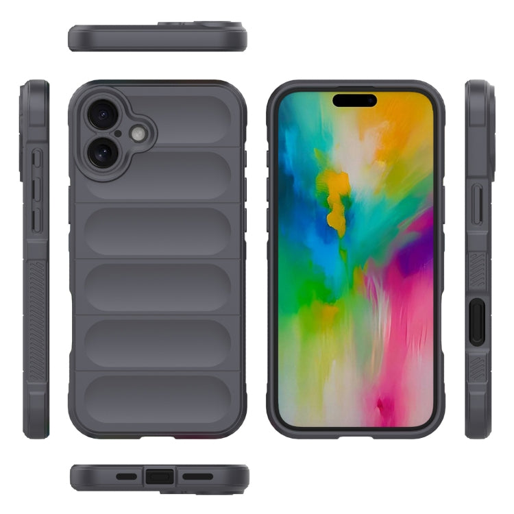 For iPhone 16 Plus Magic Shield TPU + Flannel Phone Case(Dark Grey) - iPhone 16 Plus Cases by buy2fix | Online Shopping UK | buy2fix