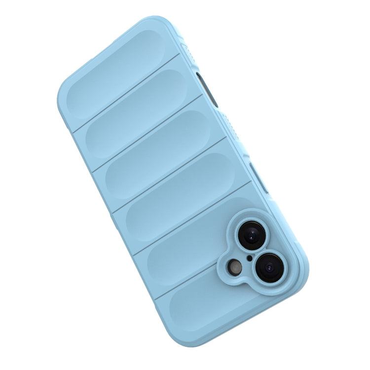 For iPhone 16 Plus Magic Shield TPU + Flannel Phone Case(Light Blue) - iPhone 16 Plus Cases by buy2fix | Online Shopping UK | buy2fix