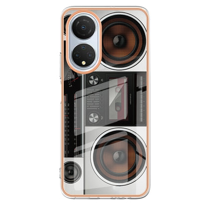 For Honor X7 Electroplating Marble Dual-side IMD Phone Case(Retro Radio) - Honor Cases by buy2fix | Online Shopping UK | buy2fix