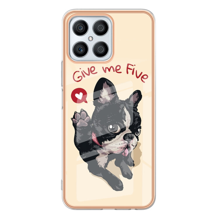 For Honor X8 4G Electroplating Marble Dual-side IMD Phone Case(Lucky Dog) - Honor Cases by buy2fix | Online Shopping UK | buy2fix