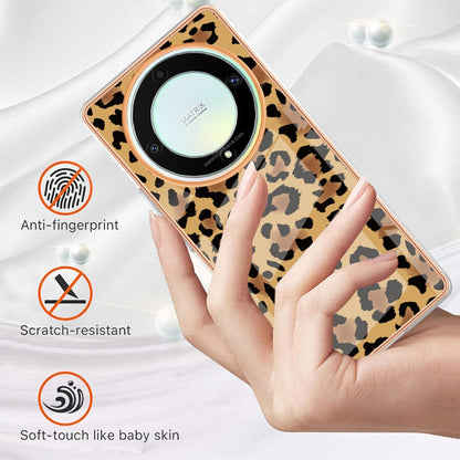 For Honor X9a / Magic5 Lite Electroplating Marble Dual-side IMD Phone Case(Leopard Print) - Honor Cases by buy2fix | Online Shopping UK | buy2fix