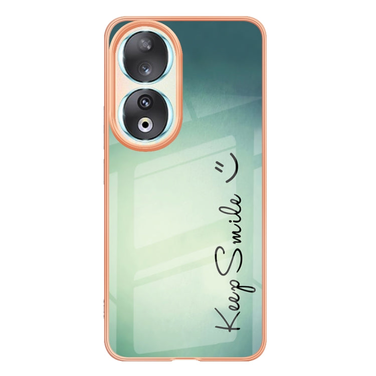 For Honor 90 5G Electroplating Marble Dual-side IMD Phone Case(Smile) - Honor Cases by buy2fix | Online Shopping UK | buy2fix