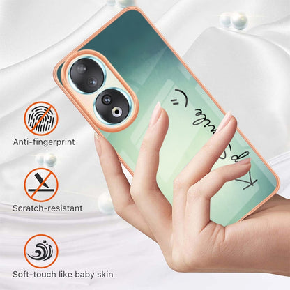 For Honor 90 5G Electroplating Marble Dual-side IMD Phone Case(Smile) - Honor Cases by buy2fix | Online Shopping UK | buy2fix