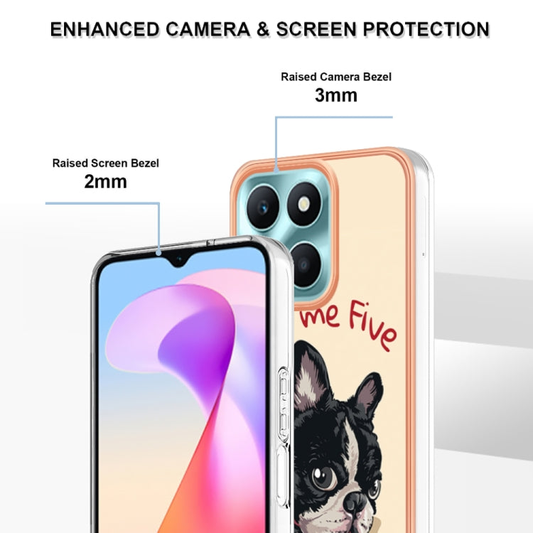 For Honor X6a Electroplating Marble Dual-side IMD Phone Case(Lucky Dog) - Honor Cases by buy2fix | Online Shopping UK | buy2fix