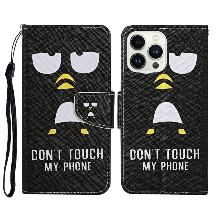 For iPhone 16 Pro 3D Colored Drawing Flip Leather Phone Case(Penguins) - iPhone 16 Pro Cases by buy2fix | Online Shopping UK | buy2fix