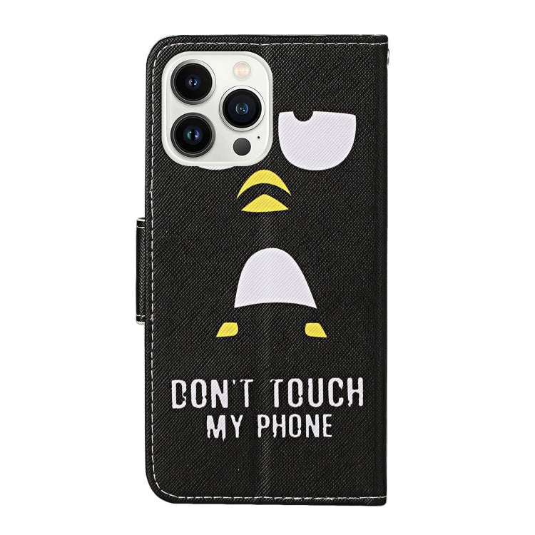 For iPhone 16 Pro 3D Colored Drawing Flip Leather Phone Case(Penguins) - iPhone 16 Pro Cases by buy2fix | Online Shopping UK | buy2fix