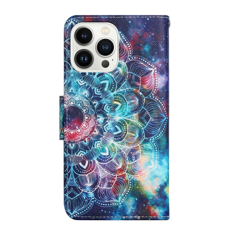 For iPhone 16 Pro 3D Colored Drawing Flip Leather Phone Case(Star Mandala) - iPhone 16 Pro Cases by buy2fix | Online Shopping UK | buy2fix