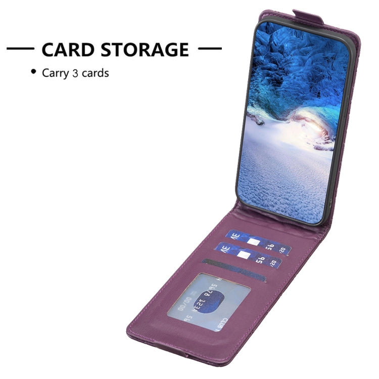 For Xiaomi Redmi 13C Diamond Lattice Vertical Flip Leather Phone Case(Dark Purple) - 13C Cases by buy2fix | Online Shopping UK | buy2fix