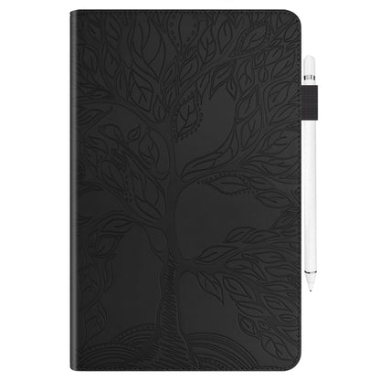 For Samsung Galaxy Tab S9 / S8 / S7 Life Tree Series Horizontal Flip Leather Tablet Case(Black) - Galaxy Tab S8 Cases by buy2fix | Online Shopping UK | buy2fix