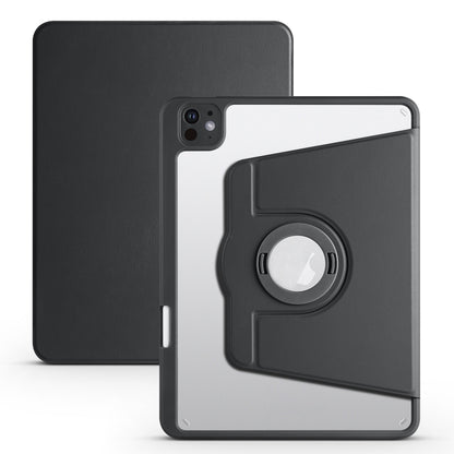 For iPad Pro 13 2024 Acrylic 360 Rotation Detachable Leather Tablet Case(Black) - iPad Pro 13 2024 Cases by buy2fix | Online Shopping UK | buy2fix