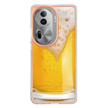 For OPPO Reno11 Pro 5G Global Electroplating Marble Dual-side IMD Phone Case(Draft Beer) - Reno11 Pro Cases by buy2fix | Online Shopping UK | buy2fix