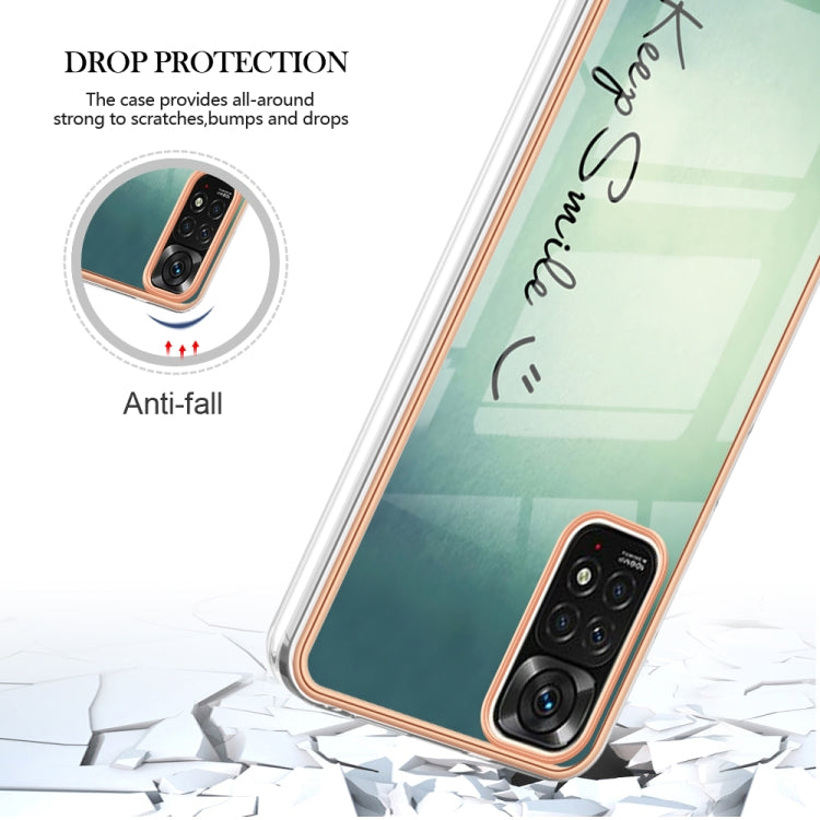 For Xiaomi Redmi Note 11s / Note 11 4G Electroplating Marble Dual-side IMD Phone Case(Smile) - Xiaomi Cases by buy2fix | Online Shopping UK | buy2fix