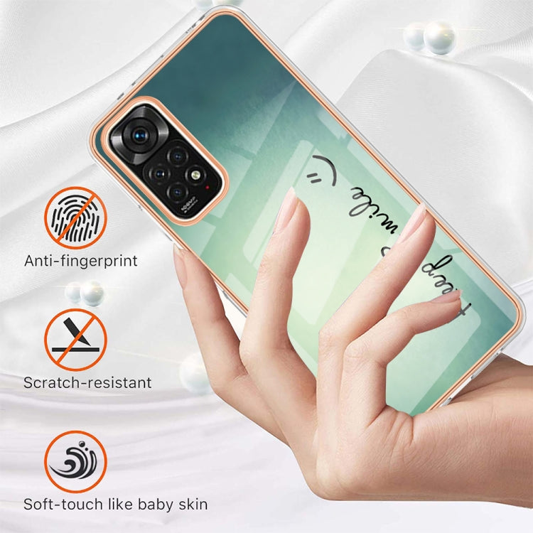 For Xiaomi Redmi Note 11s / Note 11 4G Electroplating Marble Dual-side IMD Phone Case(Smile) - Xiaomi Cases by buy2fix | Online Shopping UK | buy2fix